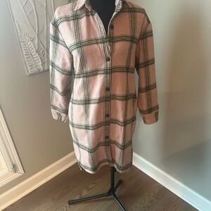 Plaid Button-Up Women's Coat